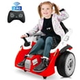 thumbnail image 1 of Joyracer 24V Bumper Cars with Remote, 2*100W Electric Ride on Toys for Big Kids, 360° Spin, EVA Wheels, Red, 1 of 18