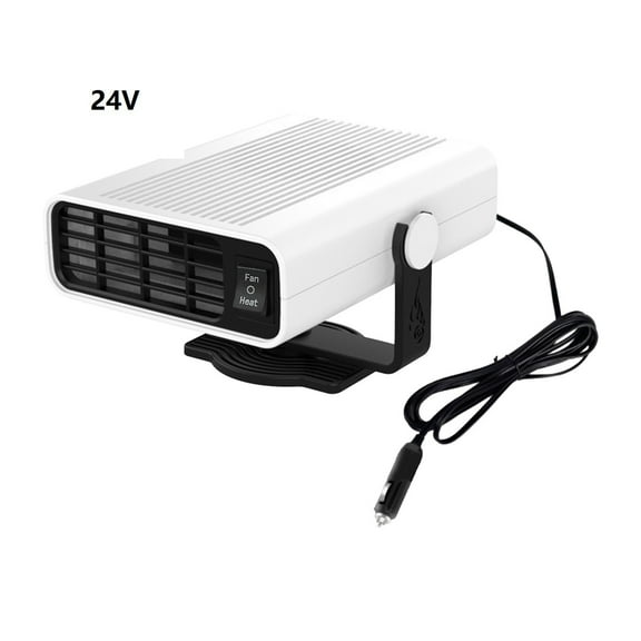 24V Car Heater Fan, 2‑in‑1 Warm & Cool Wind Defrost Defogger, Energy Saving Plug‑in Warmer, Compact Size Easy Install, Improve Driving Vision and Save Fuel for Truck Van