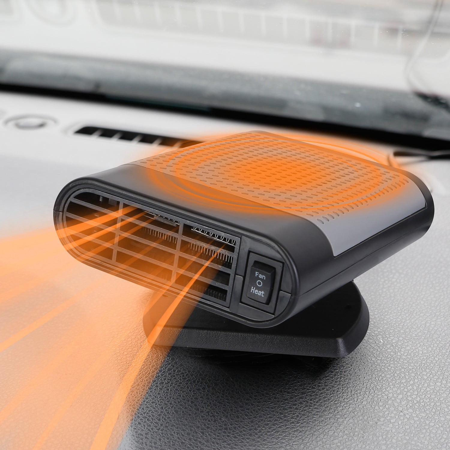 24V Car Truck Heater, 200W Fast Heating & Fan Mode, 360° Adjustable, 2 in 1 Defroster Defogger Demister Windshield Heater Defog Defrost for Van Bus Camping Travel