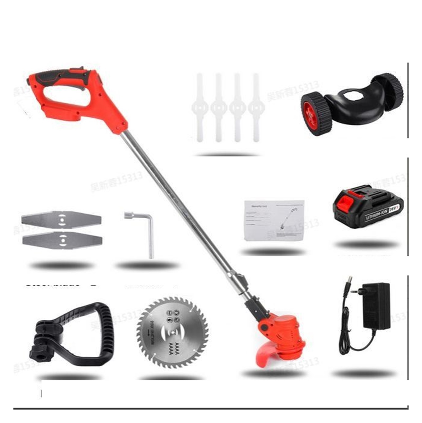 24V Cordless Hedge Grass Trimmer 1880W Portable Electric Lawn Mower