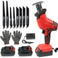 thumbnail image 1 of 24V Cordless Reciprocating Saw with Variable Speed, 2 Batteries & Charger, Lightweight Design, Includes 8 Blades for Wood, Metal, and PVC Cutting, 1 of 8