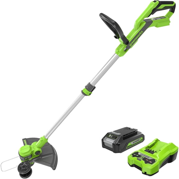 24V Cordless String /Edger (Gen 2), 12" Cutting Width, Ultra-Light 6 lbs Design, with 2.0Ah Battery & Charger Included