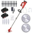 24V Cordless String Trimmer Weed Wacker with 2 Battery Fast Charger