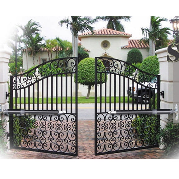 24V DC Dual Swing Gate Opener Automatic Gate Opener Kit Heavy Duty Up to 650lbs