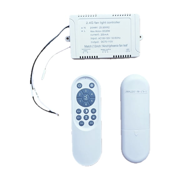 24V DC Fan Light Remote Control Stepless Dimming Controller Variable Frequency Converter with Receiver for Ceiling Fan Lighting System Low Voltage Operation Energy/Efficient (A)