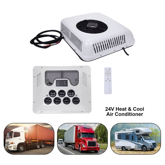24V DC Rooftop Air Conditioner, Cooling & Heating, Integrated Parking Cooler for RV, Van, Truck, Camper