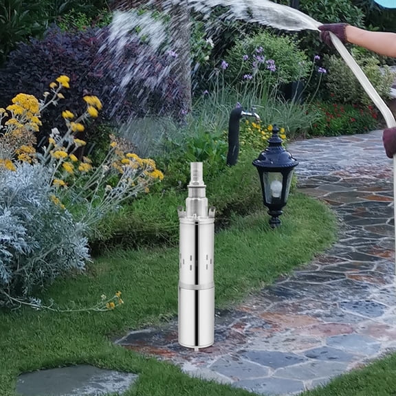 24V Deep Well Submersible Pump Solar-Powered Water Pump Stainless Steel 1.5m3/h