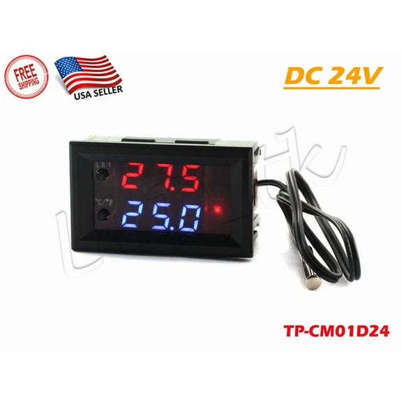 24V Digital Led Microcomputer Thermostat Controller Switch Temperature Sensor