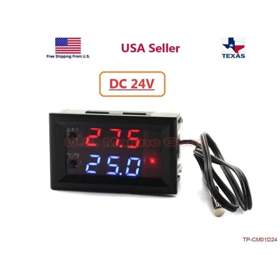 24V Digital Thermostat Temperature Control Switch Sensor Ntc -50 - 110C Dc