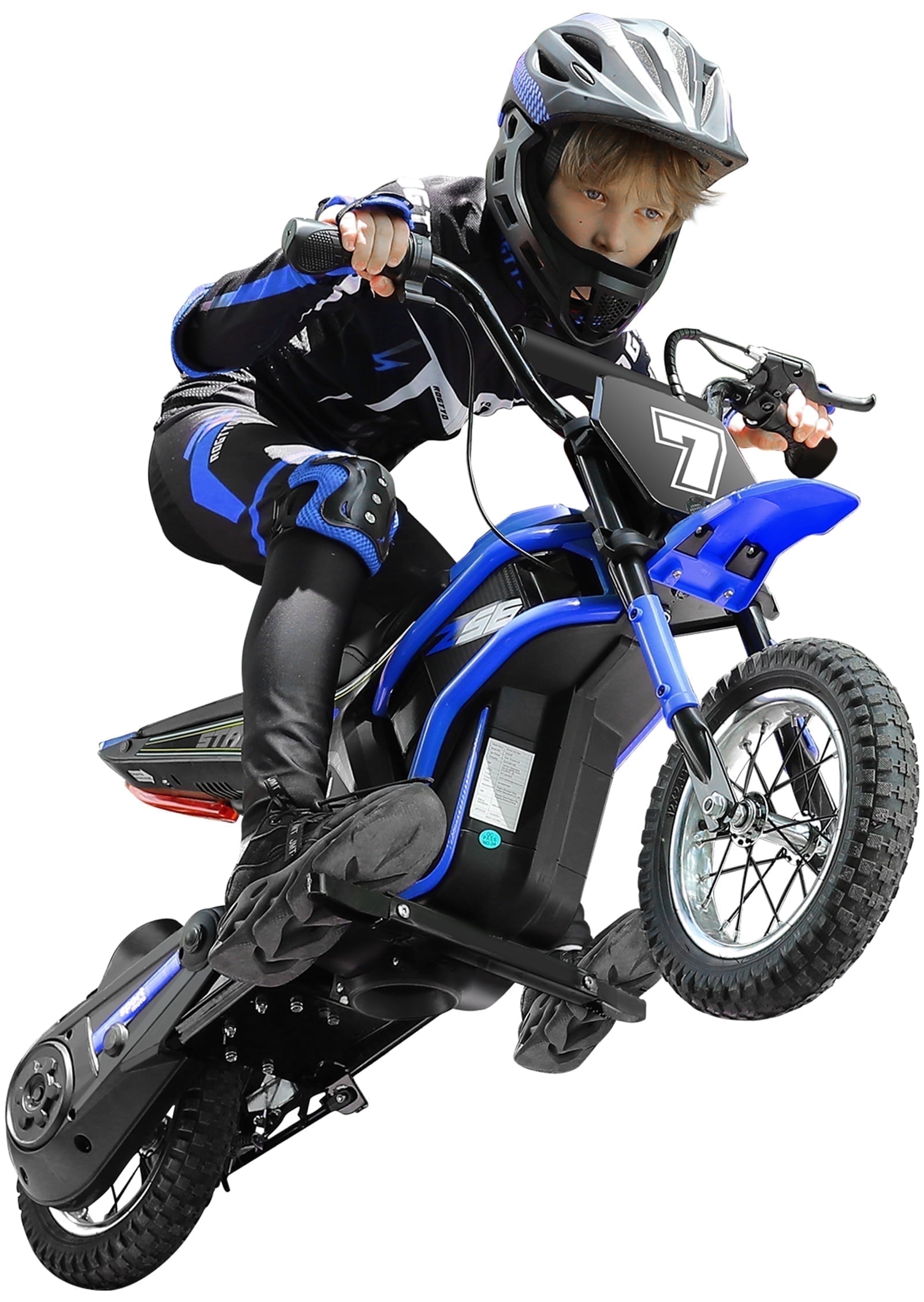 Walmart Black Friday Deals 2025 - Neche 24V Electric Dirt Bike, 350W Motorcycle for Teens 13+, Shock Fork, 14mph, Blue