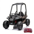 24V Electric Black Ride On Car with Remote Control for Kids JS370 UTV