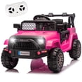 thumbnail image 1 of 12V Kids Ride On Toy, Ride on Truck w/Parent Remote Control, Electric Toddler Ride on Car for Kids w/ Reflective Stickers, Front Anti-Collision Bar Design, LED Headlights, Bluetooth, 3 Speeds(Orange), 1 of 7
