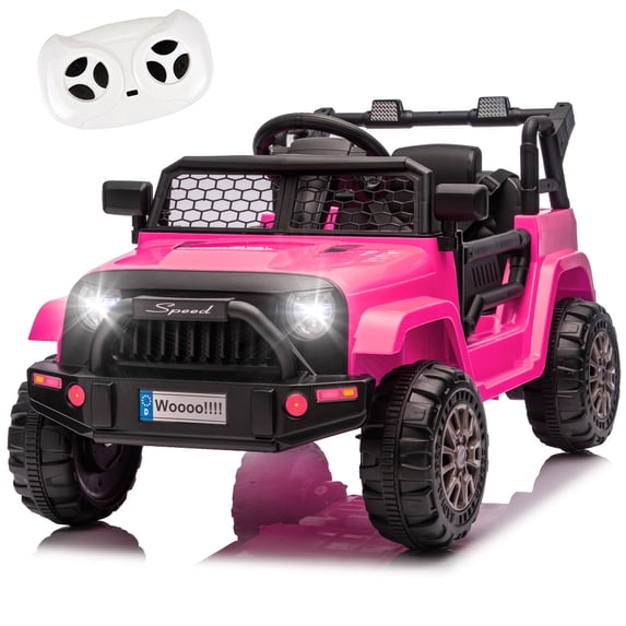 12V Kids Ride On Toy, Ride on Truck w/Parent Remote Control, Electric Toddler Ride on Car for Kids w/ Reflective Stickers, Front Anti-Collision Bar Design, LED Headlights, Bluetooth, 3 Speeds(Orange)