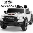 thumbnail image 1 of RAM 24V Kids Ride on Truck Cars, Ride on Toys with Remote Control, Electric Car for Kids 2 Seater, Powered Toddler Car with Bluetooth MP3 4 Wheels Suspension for Boys Girls, White, 1 of 8