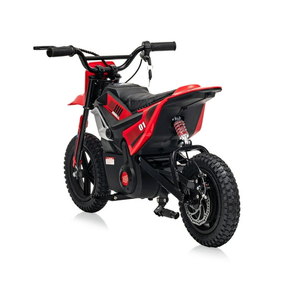 24V Electric Dirt Bike for Teens,350W Brushless Motor, 14 MPH & 35-Mile Range | Hydraulic Brakes & Spring Suspension, 130lbs Load, Off-Road Motorcycle