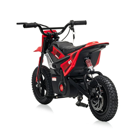 24V Electric Dirt Bike for Teens,350W Brushless Motor, 14 MPH & 35-Mile Range | Hydraulic Brakes & Spring Suspension, 130lbs Load, Off-Road Motorcycle