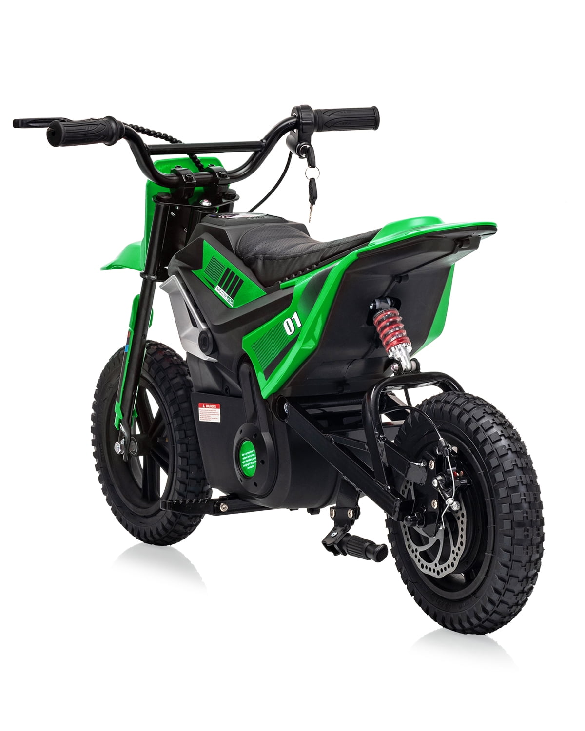 24V Electric Dirt Bike for Teens,350W Brushless Motor, 14 MPH & 35-Mile Range | Hydraulic Brakes & Spring Suspension, 130lbs Load, Off-Road Motorcycle