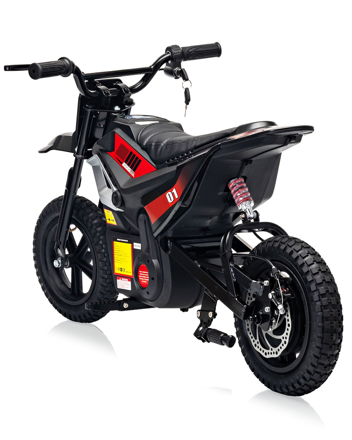24V Electric Dirt Bike for Teens,350W Brushless Motor, 14 MPH & 35-Mile Range | Hydraulic Brakes & Spring Suspension, 130lbs Load, Off-Road Motorcycle
