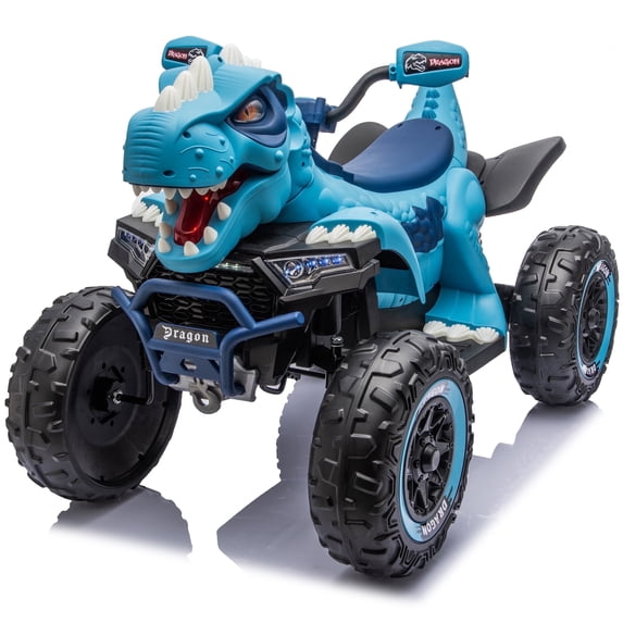 24V Dinosaur Kids Ride On Car, 2 Seater Power Ride On Toy for Kids with Remote Control, Bluetooth, USB, 4-Wheel Suspension, Dinosaur Electric Toy Car for Boys and Girls Ages 3-8