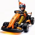 thumbnail image 1 of 24V Electric Go Kart for Kids, Licensed McLaren Kids Go Kart Powered Ride on Toys with 400W Powerful Motor, 7.5 MPH Drift Kart Go Kart for Kids Ages 6+ Boys Girls Gifts, Orange, 1 of 9