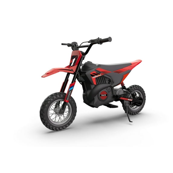 24V Electric Off-Road Motorcycle,250W Motor 13.6MPH Fast Speed Motocross,Leather Seat Dirt Bike,Twist Grip Throttle,Metal Suspension,Air-Filled Tires,for Kids Teens Age 13+ (Red)