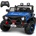 thumbnail image 1 of 24V 2 Seater Ride On Toys for Kids, Ride On Car with Remote Control, Ride On Truck, 4-Wheel Suspension, Soft Start, Bluetooth, Led Lights, Electric Car for Kids Ages 3-8, Gift for Boys Girls - Blue, 1 of 9
