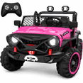 thumbnail image 1 of 24V 2 Seater Ride On Toys for Kids, Ride On Car with Remote Control, Ride On Truck, 4-Wheel Suspension, Soft Start, Bluetooth, Led Lights, Electric Car for Kids Ages 3-8, Gift for Boys Girls - Pink, 1 of 9