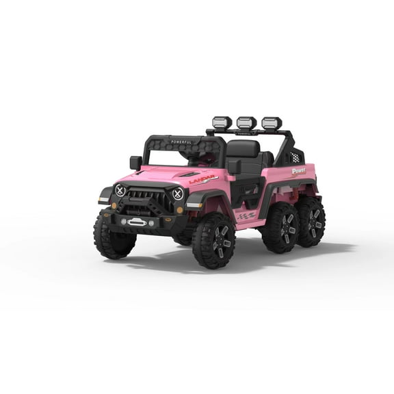 24V Electric Vehicle Battery Powered 6 EVA Wheels with Remote Control, 3 Adjustable Speeds