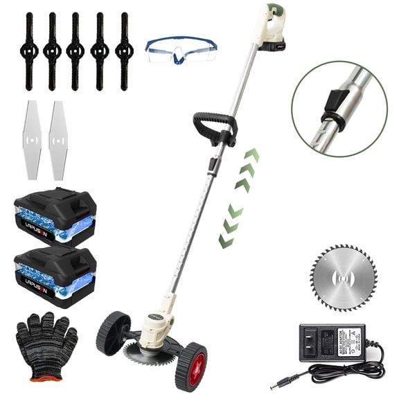 24V Electric Weed Wacker, Cordless Electric Weed Eaters with Battery, White