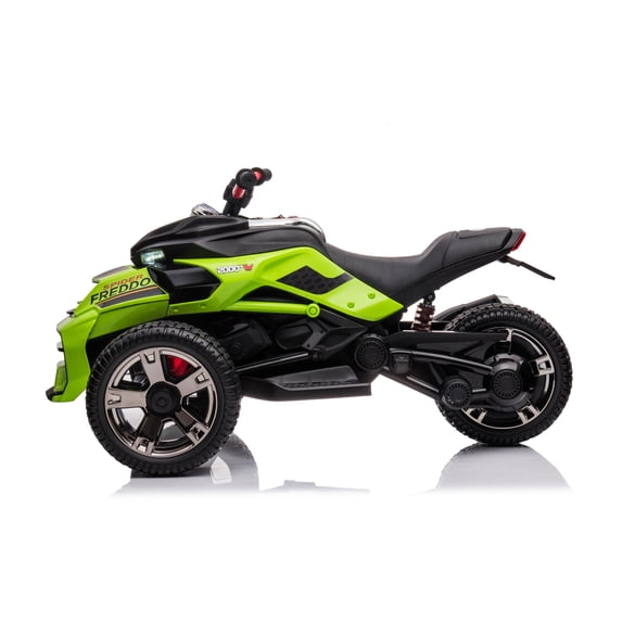 Freddo Spider 12V Ride On Motorcycle Trike - 3 Wheel 1 Seater - Kids Electric Toy-Color:Green