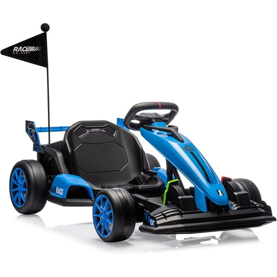 24V Go Kart, Electric Drift Kart Car with Adjustable Seat, Outdoor Ride On Toy with Variable Speed Mode