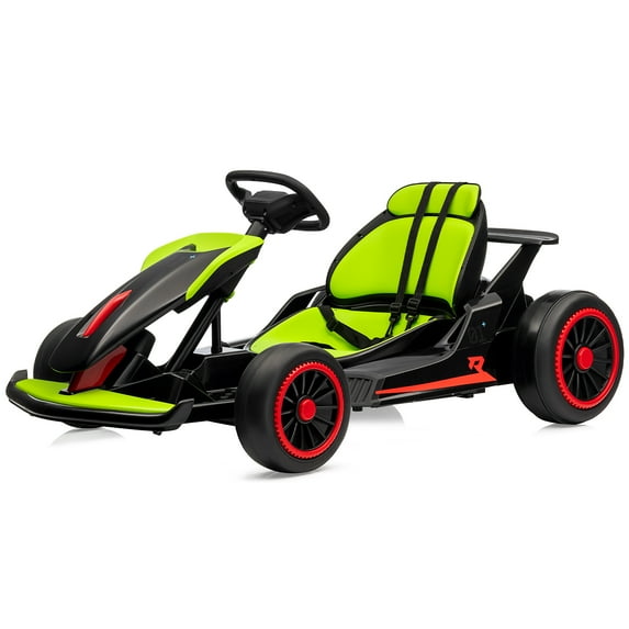 24V Go Kart for Kids 6-12 Year Old,Child Electric Drift Go-Kart with Music Mode,Electric Drifting Go Cart with Powerful Motor for 6+ Years Kid,2 Speed Available,Max Load 110lbs