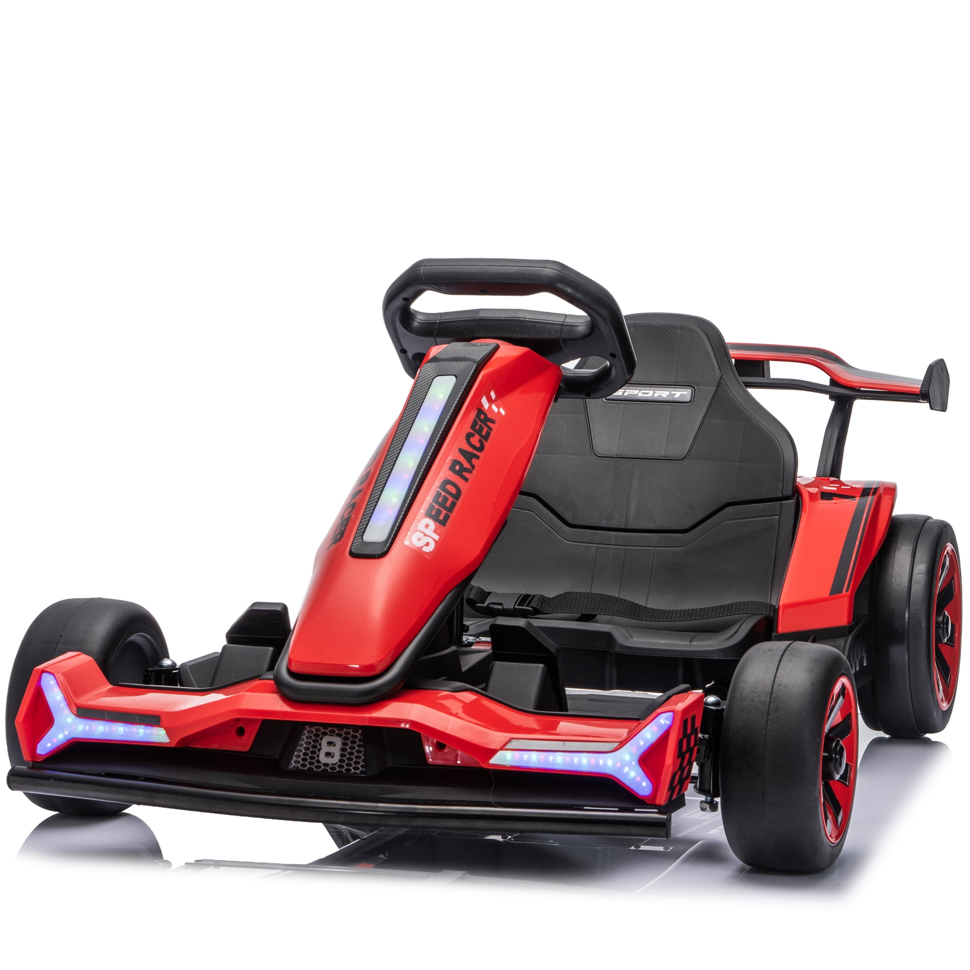 24V Go Kart Ride on Toys 800W 360° Drift Car w/ Adjustable Length
