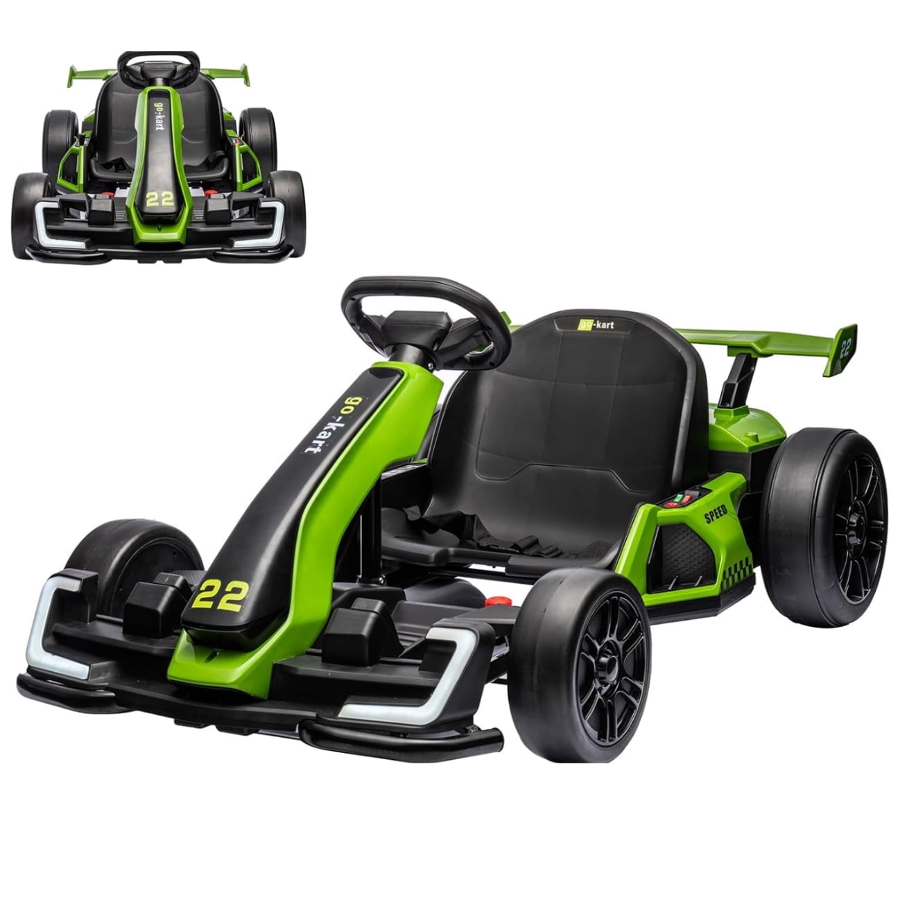 24V Go Karts for Kids,Go Kart Kids Pedal Cart with 300W Motors