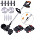 thumbnail image 1 of 24V Grass Edger Lawn Tool, Electric Weed Eater Lightweight Grass Trimmer with Wheels & 2 Batteries for Home Garden, Lawn, Yard, Bush Trimming & Pruning, 1 of 10