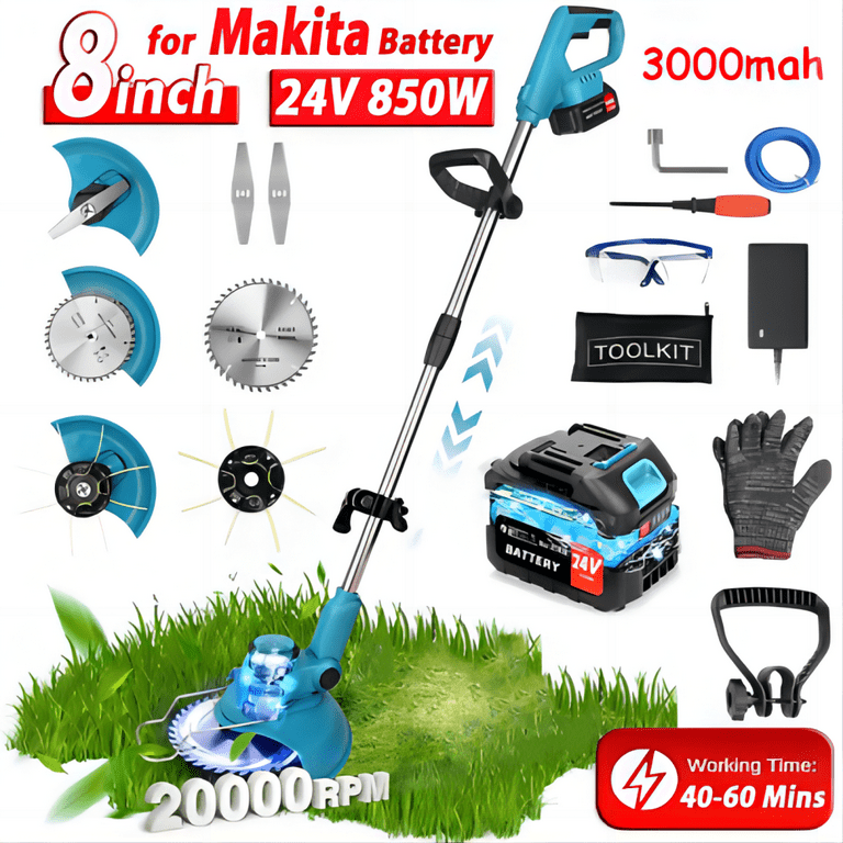 24V Cordless Electric Weed Eater 3 in 1 Grass Trimmer Brush Cutter with Rechargeable Battery and Charger Walmart