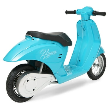 24V Hyper Toys Retro Electric Scooter, Easy Twist Throttle, Blue, Ages 13+, Including Teens, Tweens