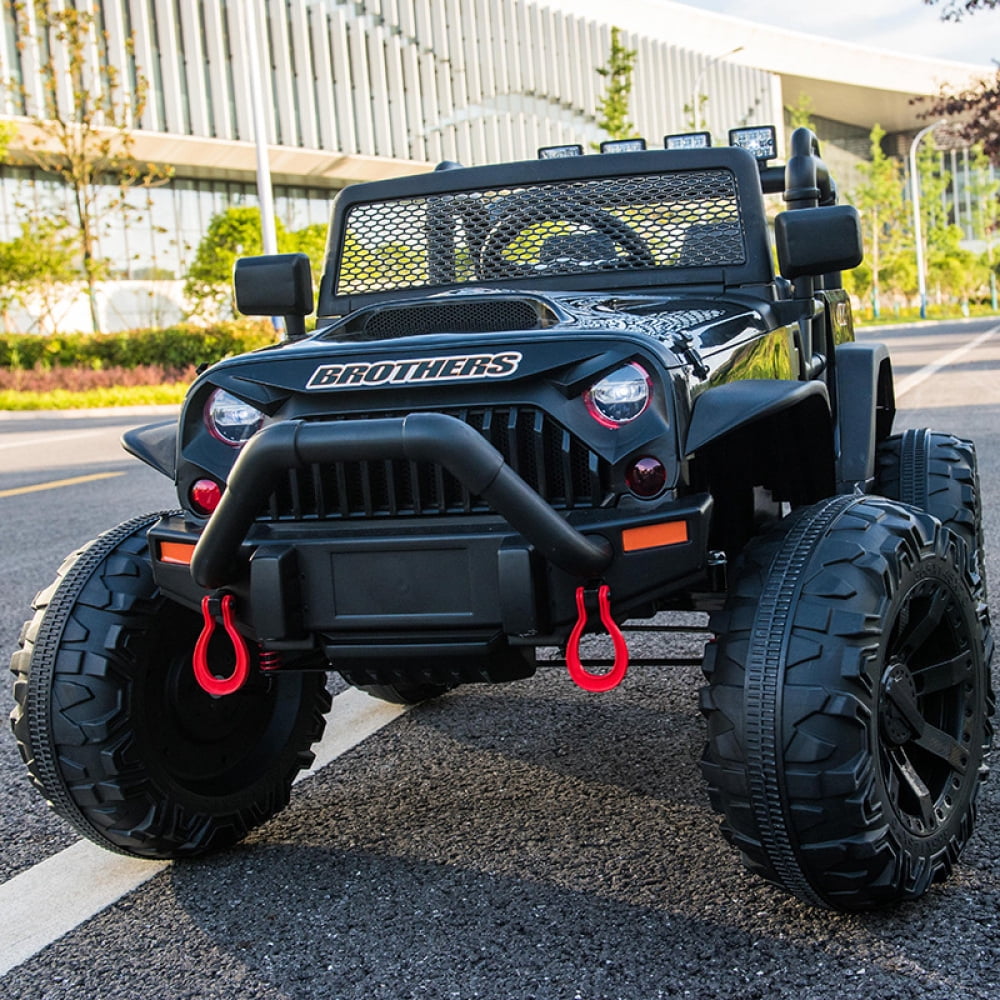 24V JEEP Double Drive Children Ride- on Car With 200W*2 12V9AH*2 Battery,Parent Remote Control ,Electron assisted steering wheel Foot Pedal Led lights,music board with USB/bluetooth/MP3/music/ volum