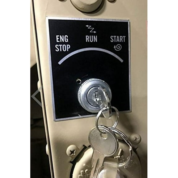 24V Keyed Ignition Switch- Chrome- fits Military Humvee M998 M151 Jeep, Key Starter