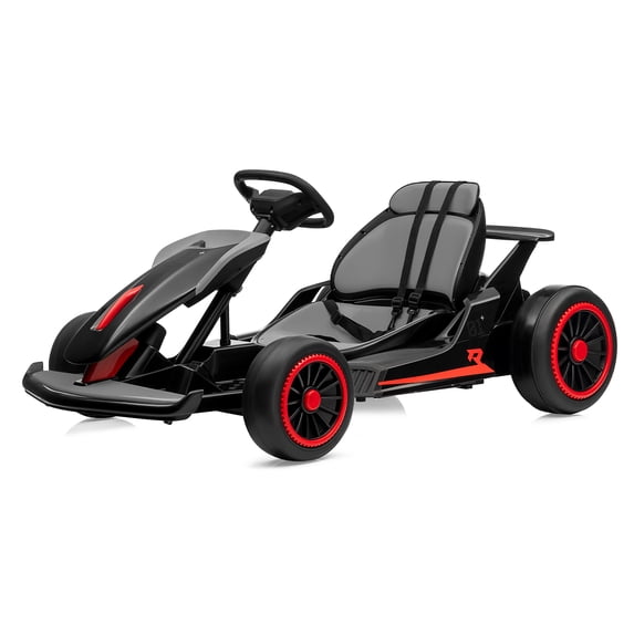 24V Kid Electric Go Kart Drift Kart with 2X200W Strong Motor,7AH Big Battery,Electric Pedals,Outdoor Race Toy
