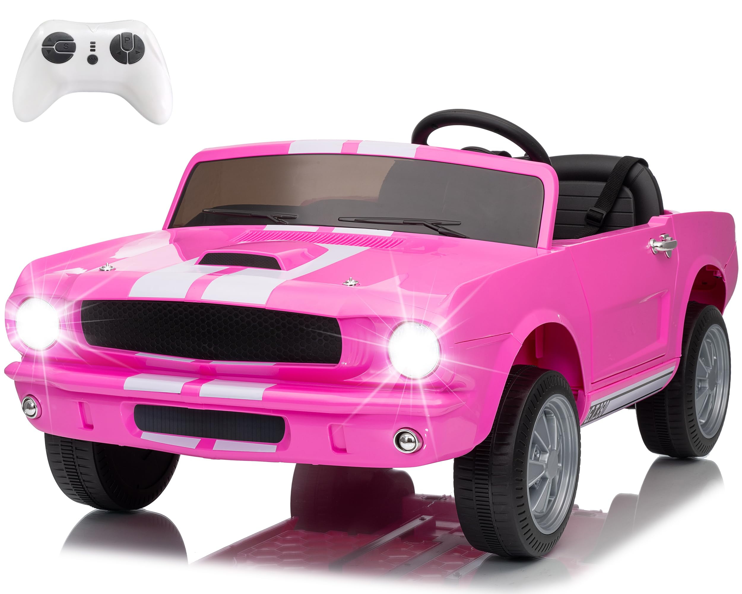 24V Kids Electric Car, Cuoote Licensed Shelby Ride On Toy, Power - Wheels with Remote Control