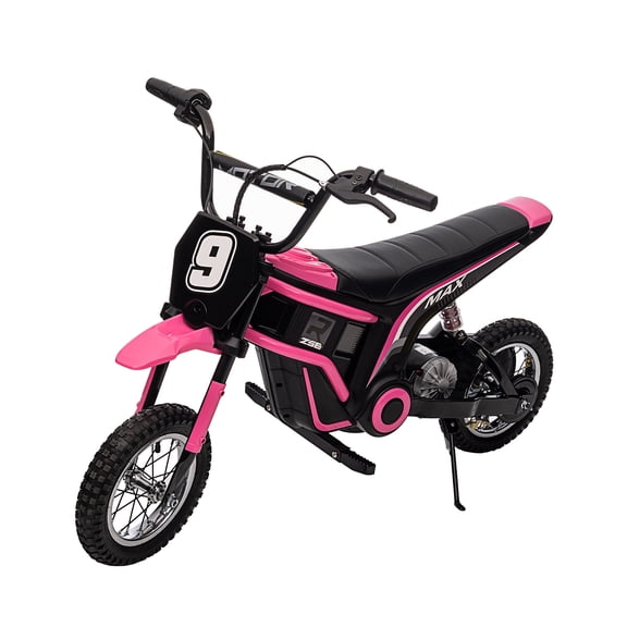 24V Kids Electric Dirt Bike, 350W Motor, 14 MPH Max Speed, 3-Speed Ride On Motorcycle, All-Terrain Tires, 135 lb Capacity,m Age 13 , Pink