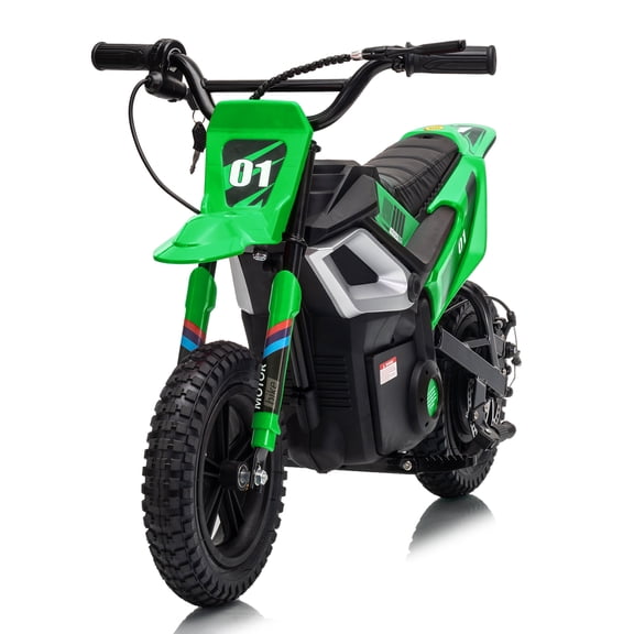 24V Kids Electric Dirt Bike - 350w Kids Motorcycle, 13.67 Mph Max Speed Electric Bike for Kid, Rear Wheel Suspension, 12 Miles Range, Twist Grip Throttle, Rubber Tire