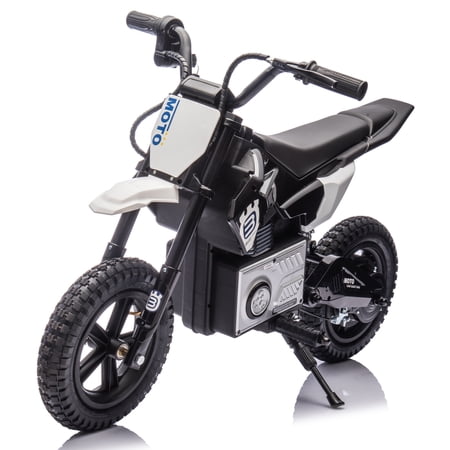 24V Kids Electric Motocross Motorcycle, 200W Motor, Bluetooth, LED Lights, Adjustable Speed, for Ages 5-15, Blue
