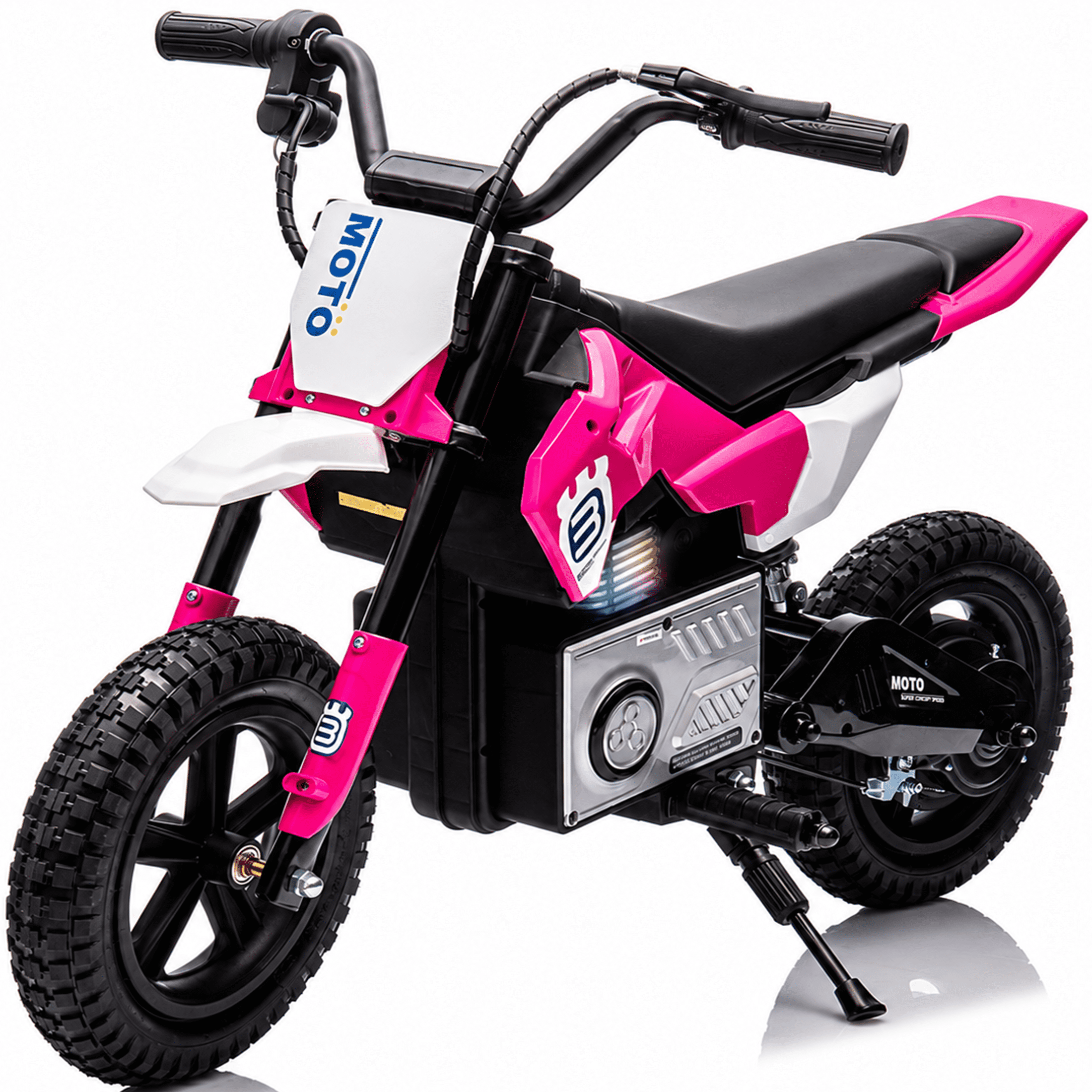 24V Kids Electric Motocross Motorcycle with Bluetooth Music - 200W Power, Rear Shock Absorber, LED Breathing Lights, Adjustable Speed up to 9.32 MPH - Powered Ride On Toy for Boys Girls Ages 5-15