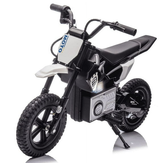 24V Kids Electric Motocross Motorcycle with Bluetooth Music - 200W Power, Rear Shock Absorber, LED Breathing Lights, Adjustable Speed up to 9.32 MPH - Powered Ride On Toy for Boys Girls Ages 5-15