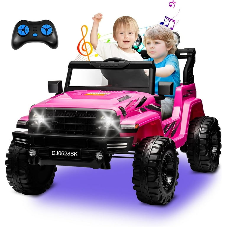 24V Kids Electric Ride on Car, 2-Seat Battery Powered Toy with LED 