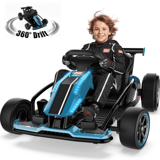TOYBSNR Electric Go Kart Drift Car, 24V, with Adjustable Seat, Bluetooth Enabled, for Kids 6-12 Years, Blue, 1-Pack