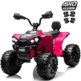 thumbnail image 1 of Joyracer 24V 4WD Kids ATV, 2 Seater 800W Kids 4 Wheeler Ride-ons with Spring Suspension, Knee Pads, Bluetooth Music, LED Lights, 110 lbs Max Load, Pink, 1 of 8