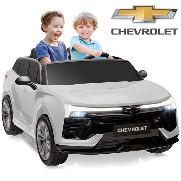 24V Kids Ride on Car, Licensed Chevrolet Blazer EV SS 2 Seater Ride on Toy Truck with Remote, Electric Cars for Kids Boys Girls, LED Lights,MP3 Music, Bluetooth White